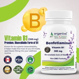 ORGANIXS VITAMIN B1 BENFOTIAMINE 300mg