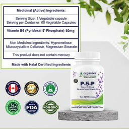 ORGANIXS VITAMIN  B6 P-5-P (Pyridoxal-5-Phosphate)