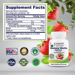 ORGANIXS BIOTIN 5000mcg GUMMIES