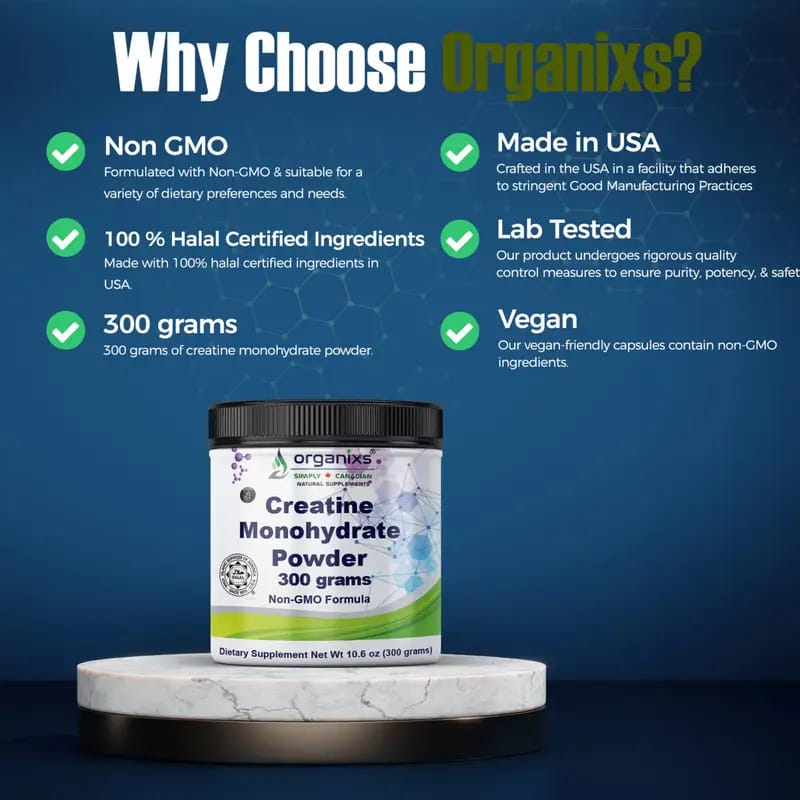 ORGANIXS CREATINE MONOHYDRATE POWDER 300g_2