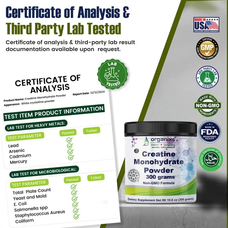 ORGANIXS CREATINE MONOHYDRATE POWDER 300g_6