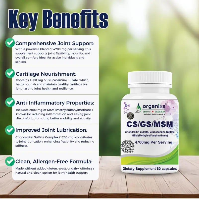 ORGANIXS GLUCOSAMINE CHONDROITIN MSM [GS/CS/MSM]_4