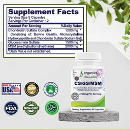 ORGANIXS GLUCOSAMINE CHONDROITIN MSM [GS/CS/MSM]