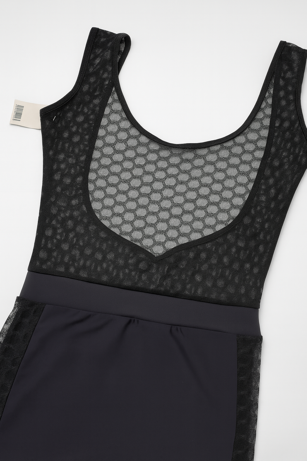 Vestido negro midi con encaje y transparencias - Size S_1