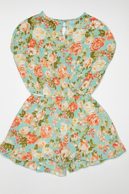Enterizo corto floral en tonos pastel - Size M