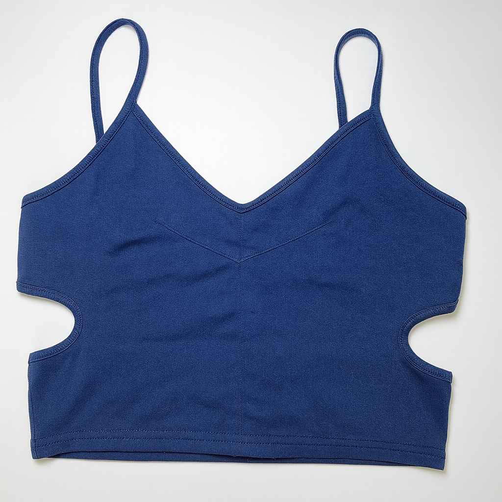 Crop top azul con cut-outs laterales - Size S_0