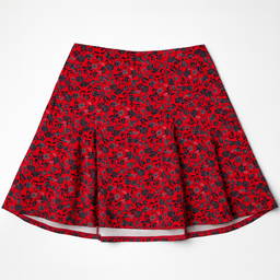 Falda roja con estampado floral en corte acampanado - Size XS/S