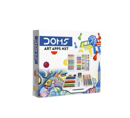 Doms Art Apps Nxt Kit With Plastic Carry Case | Perfect Value Pack | Kit For School Essentials | Gifting Range For Kids | Combination of 9 Stationery Items