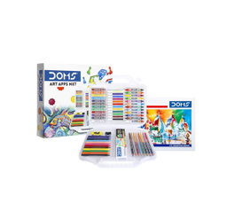 Doms Art Apps Nxt Kit With Plastic Carry Case | Perfect Value Pack | Kit For School Essentials | Gifting Range For Kids | Combination of 9 Stationery Items