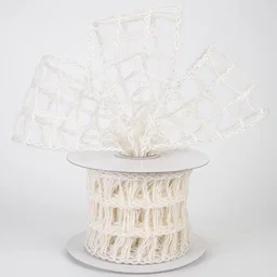 2.5" Open Weave Burlap Jute Ribbon: Ivory (10 Yards)