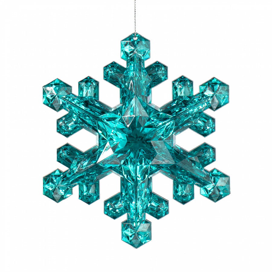 6" Jewel Snowflake Ornament: Teal_0