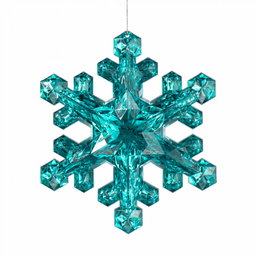 6" Jewel Snowflake Ornament: Teal