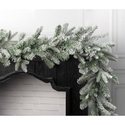 9' X 12" Durham Flocked Pine Garland