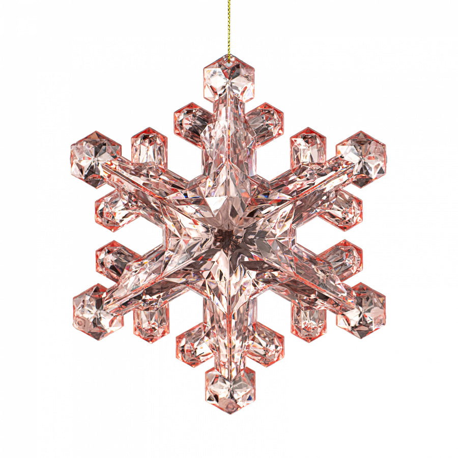 6" Jewel Snowflake Ornament: Pink_0