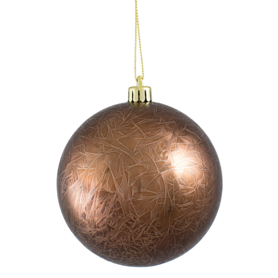 100MM Feather Smooth Ball Ornament: Chocolate_0