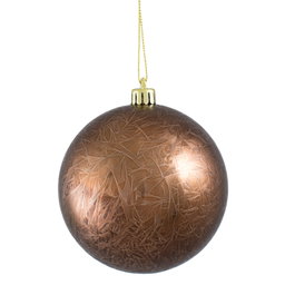 100MM Feather Smooth Ball Ornament: Chocolate
