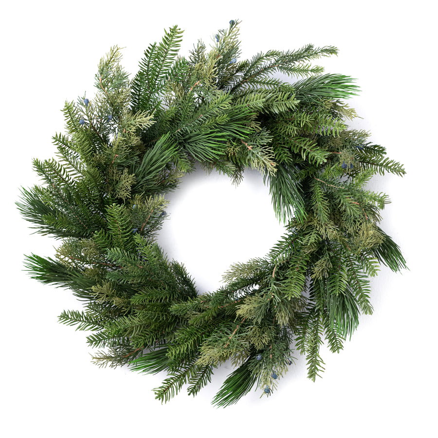 24" Belgium Pine Wreath: Evergreen (54 tips)