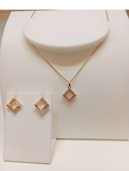 Conjunto Losango banhado a Ouro 18k