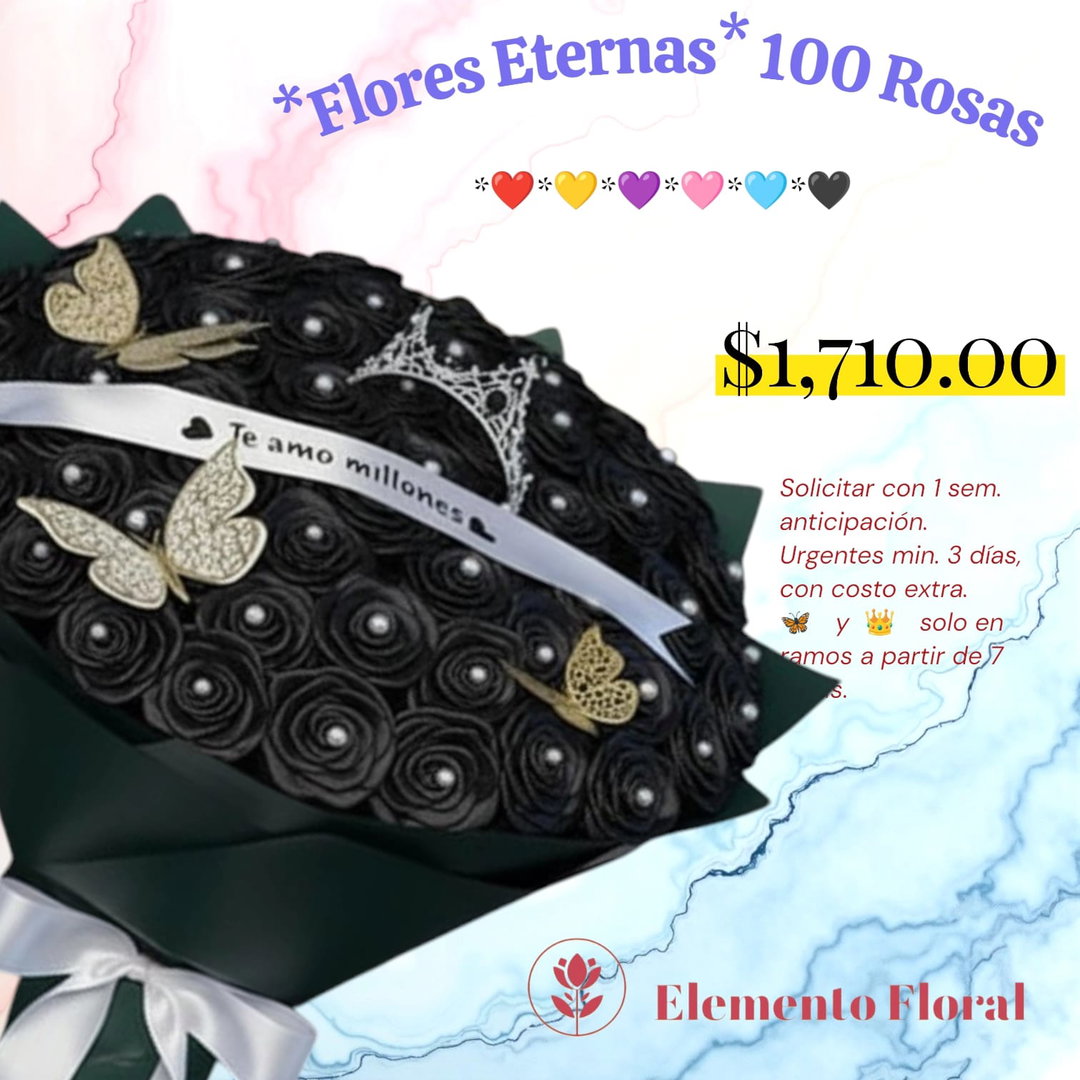 FLORES ETERNAS CON 100 ROSAS