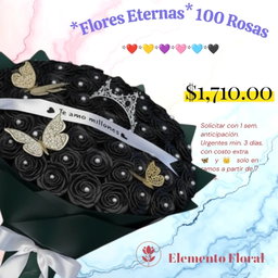 FLORES ETERNAS CON 100 ROSAS