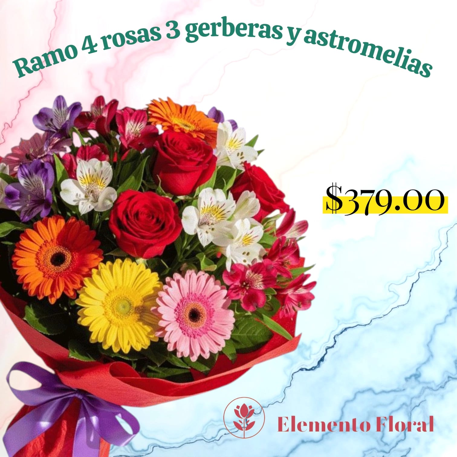 RAMO DE 4 ROSAS 3 GERBERAS Y ASTROMELIAS_0
