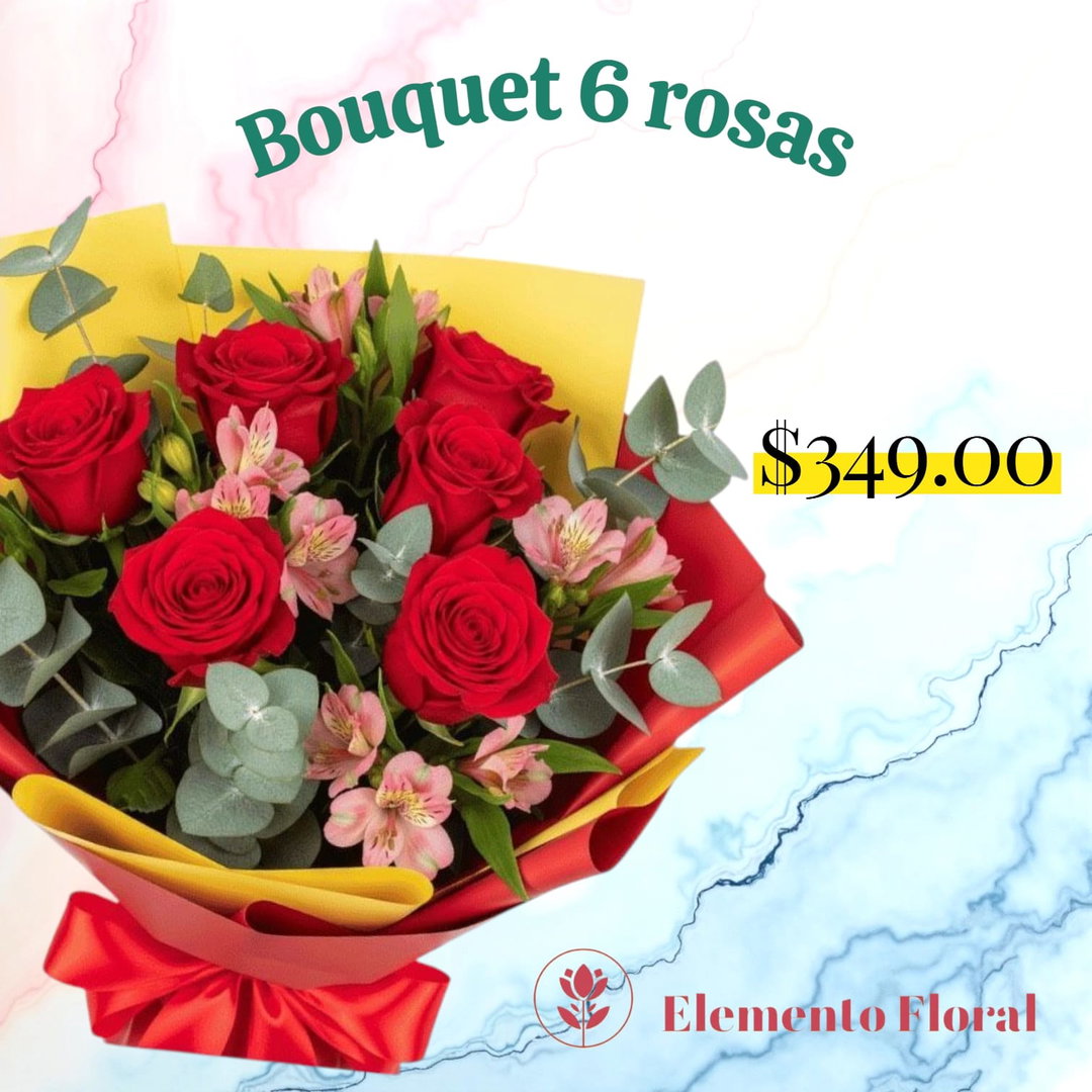 BOUQUETE DE 6 ROSAS