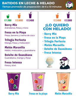¡Nuevo! - BATIDOS EN LECHE O HELADO