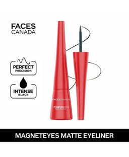 Faces Canada Magneteyes Eyeliner Black 4.5Ml Intense Matte Finish Quick Drying 24Hr Long Lasting Fine Tip For Precise Smooth Application Almond Oil Enriched Waterproof Smudgeproof