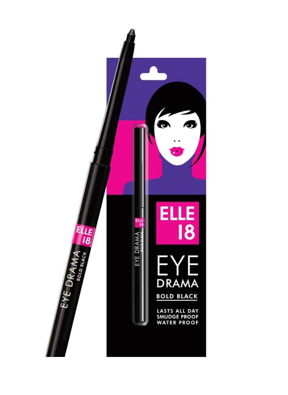 LAKMÉ Elle 18 Eye Drama Kajal, Bold Black, 0.35g