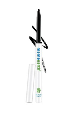 Mamaearth Long Stay Kajal Black Retractable Waterproof, with Vitamin C & Chamomile, Charcoal Black, Matte Finish