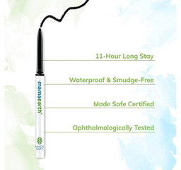 Mamaearth Long Stay Kajal Black Retractable Waterproof, with Vitamin C & Chamomile, Charcoal Black, Matte Finish