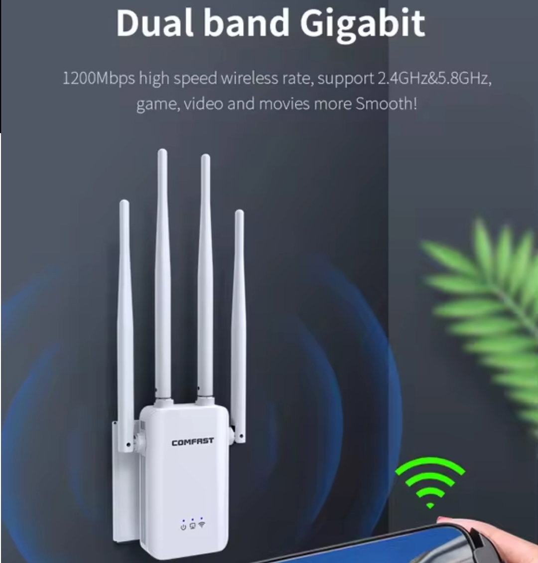 (Out Of Stuck) 👎 1200Mbps 5Ghz Wireless WiFi Repeater 2.4G 5.8GHz Long Range Wifi Signal Amplifier Extender Router Network Wlan WiFi Repetidor_1