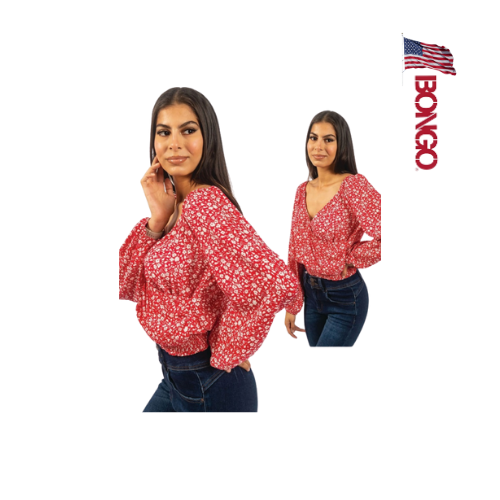BONGO Women's Coral Long Sleeve Blouse