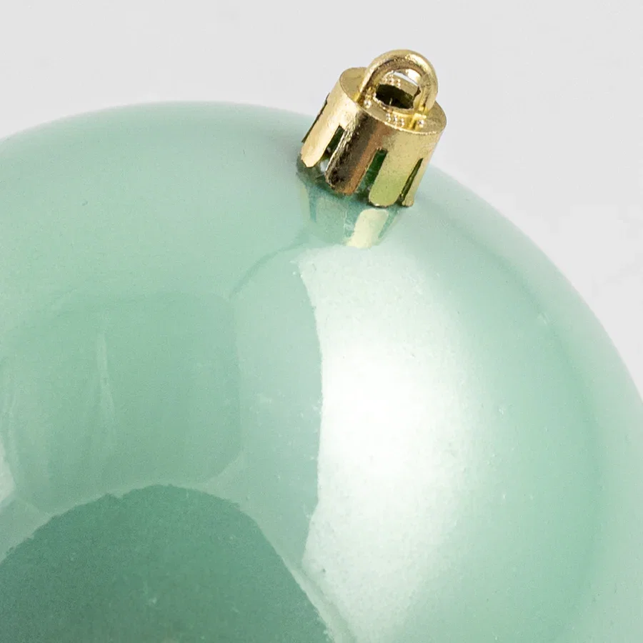 100mm Seamless Plastic Ball Ornament: Pearl Mint Green (Set of 2)_1