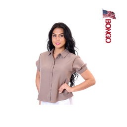 BONGO Women's Beige Short Sleeve Shirt