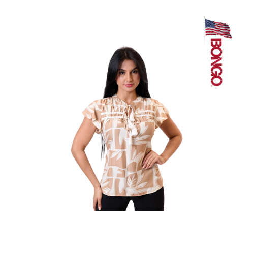 BONGO Women's White Short Sleeve Blouse_0