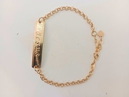 Pulseira Placa Jesus banhada a Ouro 18k