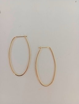 Argola Oval banhada a Ouro 18k