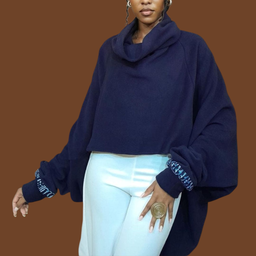 Ascili Cropped snuggy - Dark Blue