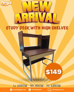 Study Table with High Shelves