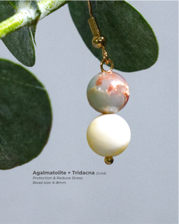Agalmatolite + Tridacna (Gold)