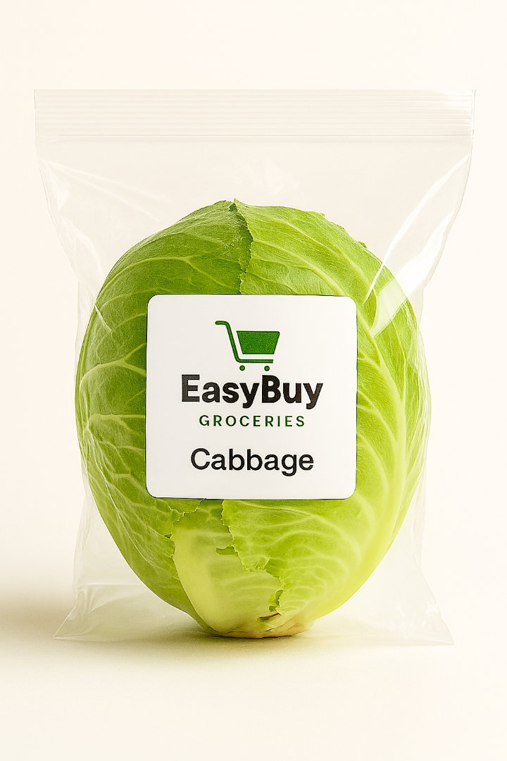 EasyBuy Fresh Cabbage – Whole Head in Resealable Pack_0