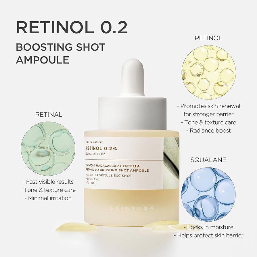 SKIN1004 Madagascar Centella Retinol 0.2 Boosting Shot Ampoule 30ml  سكن 1004 سيروم الريتينول 0.2% بتركيبة السنتيلا