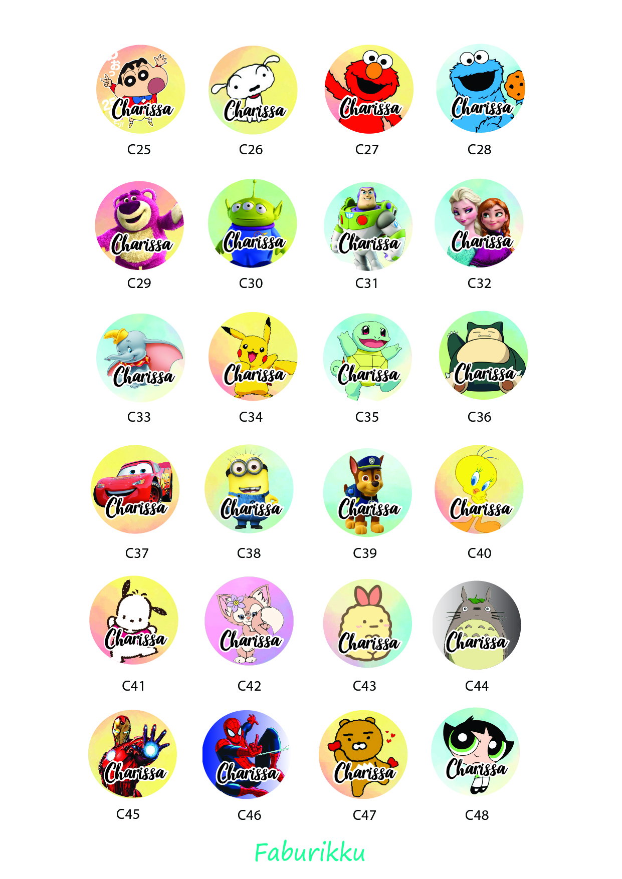 Cartoon Personalise Badge Reel (Clip On) _2