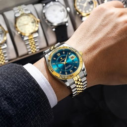 POEDAGAR910 Nouveau Design Top Montres de Luxe pour Homme Lumineuses Étanche Chronographe Montre à Quartz pour Homme Acier Inoxydable Montre de Sport pour Homme