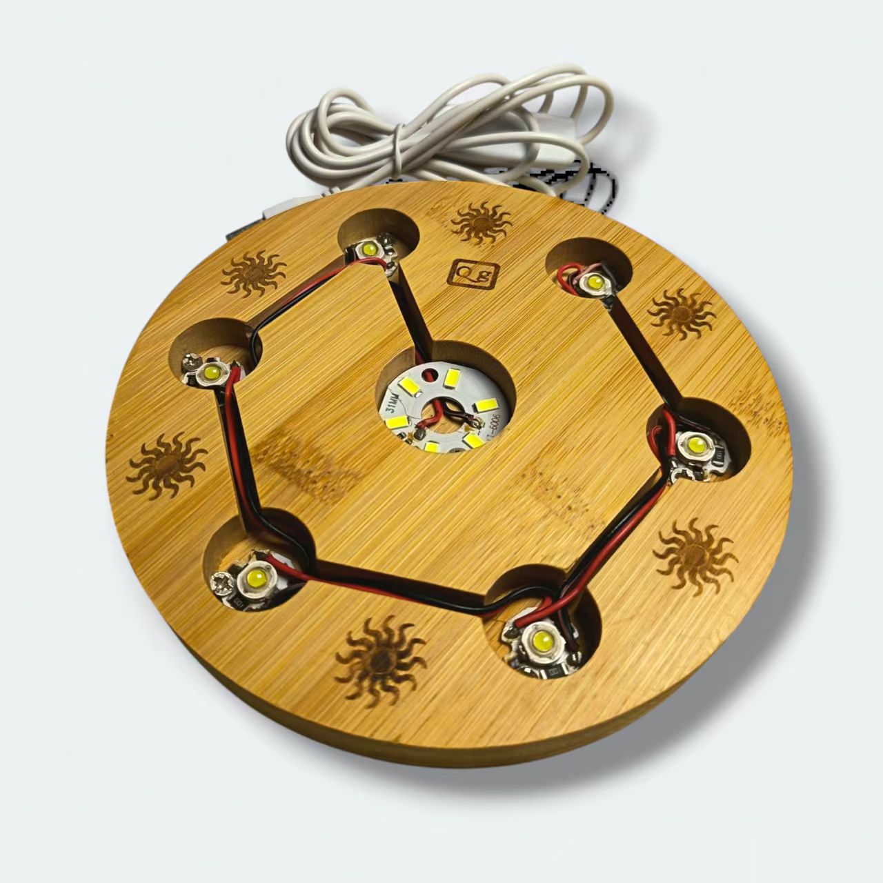 WOOD LIGHT CRYSTAL BALL STAND _1