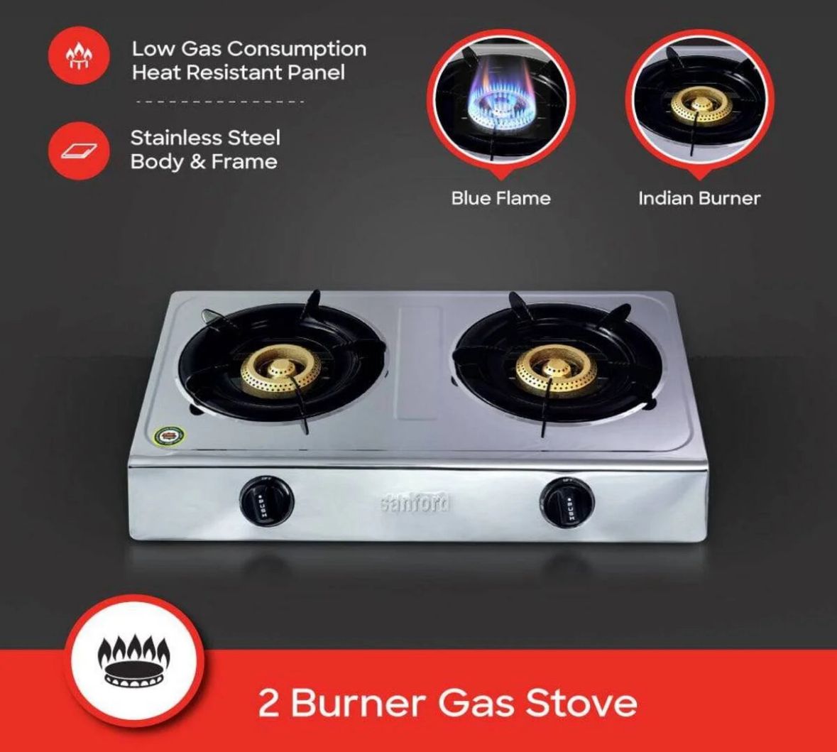 Sanford Sanford Double Burner Gas Stove SF5222GC_1