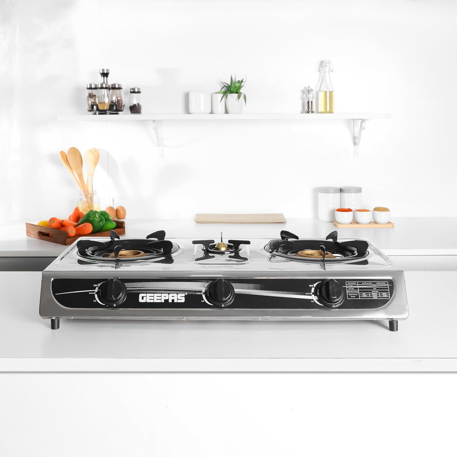 Geepas GK6857 Stainless Steel Triple Burner Gas Hob/Stove with Auto Ignition_2