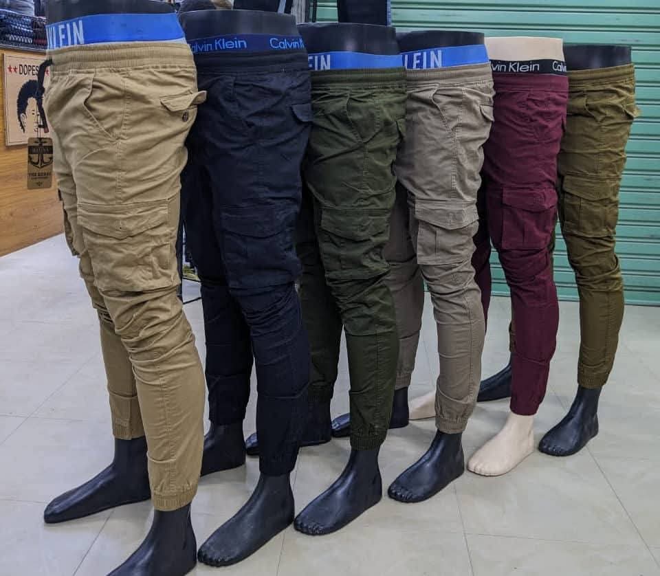 Cargo pants with stoppers