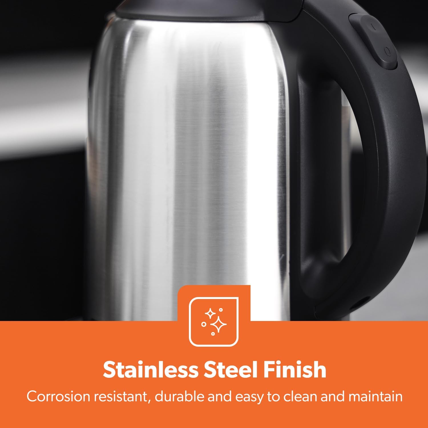 Geepas Electric Kettle, 2 Liter, 1400 Watts, Silver, Gk5466, Stainless Steel Material_3